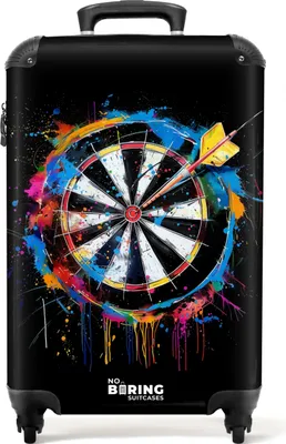 Produktbild von NoBoringSuitcases.com Hartschalen Handgepäck Koffer 55x35x20 cm, 36L, Graffiti Sport: Dartscheibe, Reisekoffer mit 4 Rollen