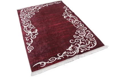 Produktbild von Dinarsu Waschbarer Teppich 1081-Bordo 4mm 6x Größen Läufer Bordeaux : 80x300 cm