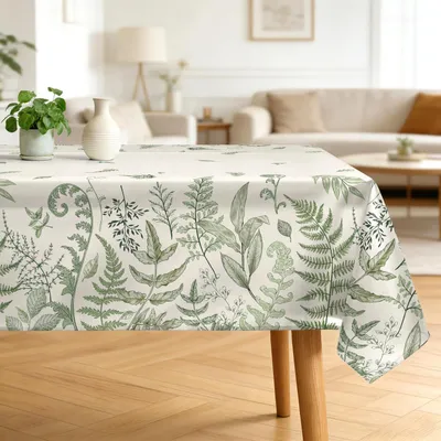 Obrázok produktu pre Obrus obdĺžnikový, polyester, vintage vzor listov, 152 x 213 cm