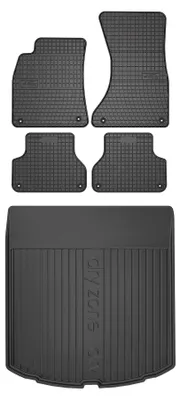 Productafbeelding van Rubberen automatten + kofferbakmat voor Audi A5 Sportback F5 2016-2024 (liftback) – 5-delig, zwart, op maat – Wielganizator SolidPRO