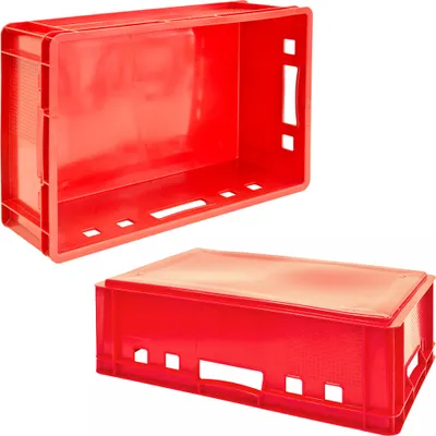 Produktbild von Fleischkiste E2 Fleischkiste Rot Fleischerkiste Fleischkisten Kiste Fleischkiste Eurobox Lebensmittelecht 60 x 40 Metzgerkiste Auswahl Kingpower, Anzahl:5