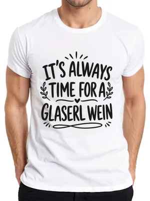 Obrázok produktu pre Tričko s potlačou "Glaserl Wein Lustig Statement Sarkasmus" pre pánov, biela farba, veľkosť XXL