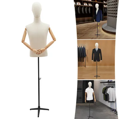 Obrázek produktu pro Mužská nastavitelná výška 53"-76" oblékací figurína (černá)