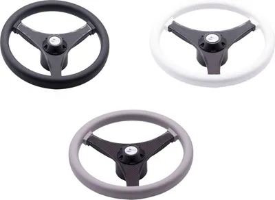 Produktbild von Steuerrad Volante 350 mm, Schwarz, Weiß, Grau, Nabenabdeckung im Carbon-Design Farbe: Schwarz