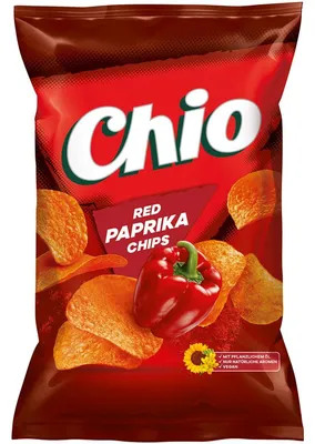 Obrázek produktu pro Chio Red Paprika Chips bezlepkové vegetariánské veganské chipsy sáček 150g