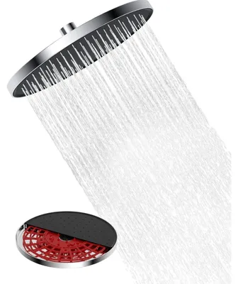 Produktbild von Regendusche Duschkopf 10 Zoll Rund Selbstreinigend 360° Einstellbar Chrom/Schwarz