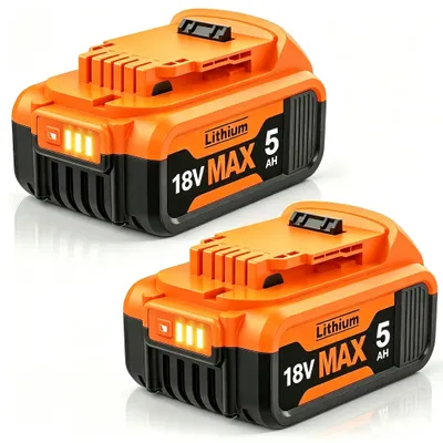 2er-Pack 5000mAh 18V Ersatzakku, kompatibel mit DCB182
