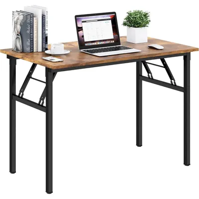 Productafbeelding van Klaptafel, bureau, computerbureau, hout, vintage, zwart, 100x60 cm