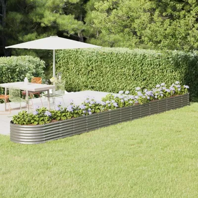 Produktbild von vidaXL Hochbeet Verzinkter Stahl 620x80x36 cm Silbern