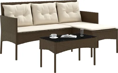 Produktbild von vidaXL Gartensofa-set 2 stk. Poly-Rattan