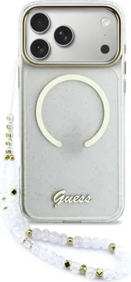Immagine prodotto di Custodia Guess Iml Glitters Script Strap     Magsafe per iPhone 17 Pro Max Trasparente