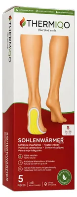 Produktbild von Thermiqo Sohlenwärmer – 5 Paar – Größe S – Bis zu 9 Stunden warme Füße – Extra warme, luftaktivierte Fußwärmer für Schuhe, Wandern, Wintersport & Outdoor-Arbeit – für Schuhe & Skischuhe