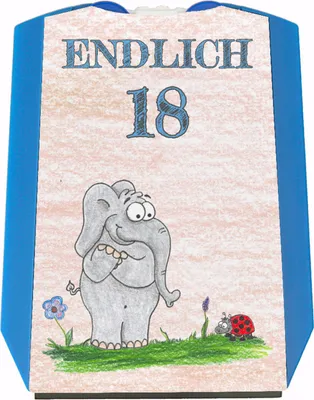 Produktbild von Endlich 18 Parkscheibe mit verliebtem Elefanten