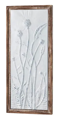 Produktbild von Kobolo Wandbild DELIA - aus Metall weiß braun blau Wanddeko Metallbild Wanddeko Wohnzimmer Schlafzimmer Metallbild Wanddekoration Abstrakt Natur Blume