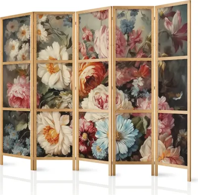 Immagine prodotto di Paravento giapponese a fiori 225x172 cm 5 pezzi beige