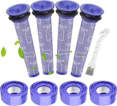 Produktbild von V8 Filter für Dyson, Ersatzfilter Zubehör für V8 Absolute Animal, V7 Absolute Motorhead Animal Staubsauger, 4 HEPA-Nachfilter, 4 Vorfilter, 1 Bürste, Ersatzteile Zubehor # 965661-01 & 96747801