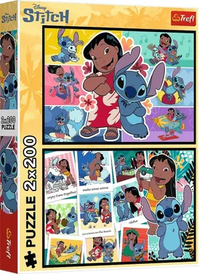 Zdjęcie produktu dla Trefl Puzzle 2x200el "Wesołe Życie Stitcha" - Magia Lilo i Stitcha w Twoim domu!