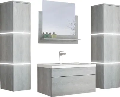 Obrázek produktu pro Home Deluxe - Koupelnový nábytek - WANGEROOGE BIG Grey - X-Large - včetně umyvadla a kompletního příslušenství - šířka umyvadla: cca 60 cm | Koupelnový nábytek Umyvadlo Koupelnový nábytek set