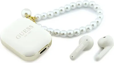 Obrázek produktu pro Sluchátka Tws Guess Pearl Strap Bílá