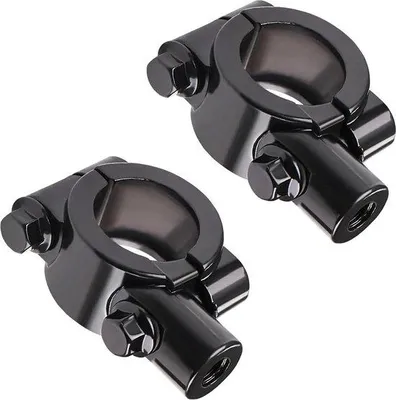 Image de Supports de rétroviseurs pour moto, adaptateurs pour rétroviseurs de moto, lot de 2, pour guidon de 22 mm, supports de rétroviseurs.