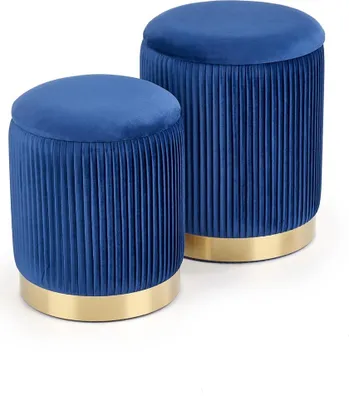 Produktbild von Halmar Hocker (2 Stück) Monty - Granat / Gold