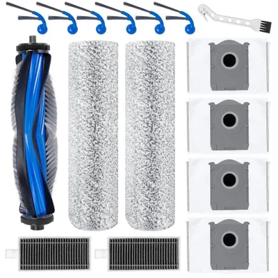 Produktbild von Zubehörset für Ecovacs Deebot T80 Omni / X8 Omni / X8 Pro Omni Saugroboter Ersatzteile 1 Hauptbürste 2 Wischwalzen 6 Seitenbürsten 2 Filter 4 Staubbeutel 1 Reinigungsbürste