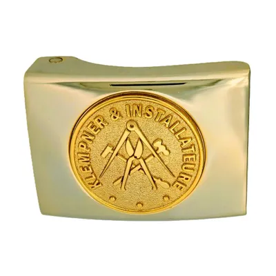 Produktbild von Koppelschloss Klempner und Installateure Handwerk und Zunft – golden - für Alt-Meister - für 4,5 cm breite Koppelgürtel