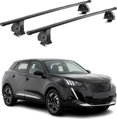 Image de Barres de toit transversales acier pour Peugeot 2008 2019-2026 75 kg Noir 2x