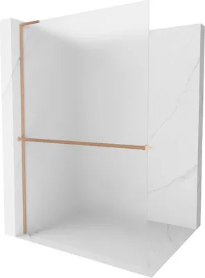Produktbild von Mexen Kioto+ L Duschwand mit Walk-in-Regal 120 x 200 cm, matt, gebürstetes Kupfer - 800-120-123-65-30