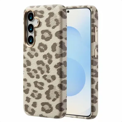 Zdjęcie produktu dla Selencia Sabi Backcover Panther Print z MagSafe dla Samsung Galaxy S25 - Miękka kość słoniowa