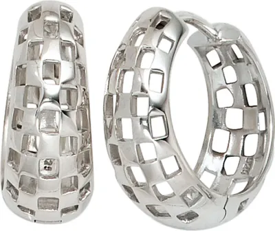 Produktbild von Ohrringe Creolen Creole 19,1mm aus 925 Silber rhodiniert durchbrochen