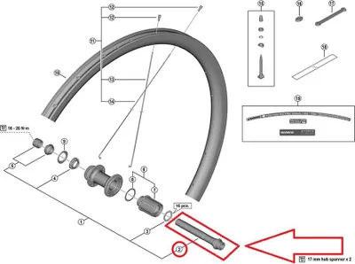 Produktbild von SHIMANO Hohlachse WH-RX-570-R - präziser Ersatz für zuverlässige Performance....