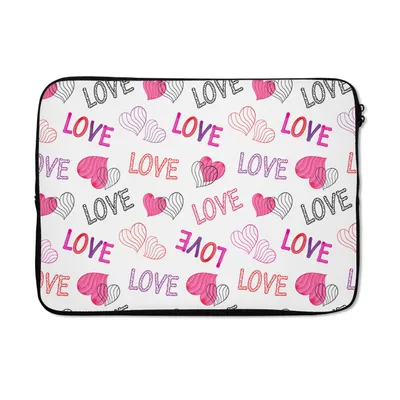 Produktbild von MuchoWow® Laptop Hülle 13 Zoll Liebe - Valentinstag - Muster Laptoptasche - Laptophülle - Sleeve - Rundumschutz