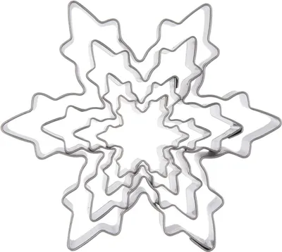 Produktbild von Set mit 4 Schneeflockenkeksausstechern Edelstahl