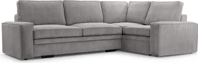 Produktbild von FEDVE Ecksofa Sofa Eckcouch Kellas Form Couch Wohnlandschaft Wohnzimmer Schlaffunktion Seite Rechts Grau (Lincoln 86)