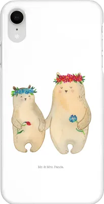 Produktbild von Mr. & Mrs. Panda Iphone XR Handyhülle Bären mit Blumenkranz - Weiß - Geschenk, Muttertag, Lieblingsmensch, Kinder, Handy Case, Mutter, Premium Kunststoff, Mami