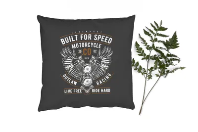 Produktbild von MuchoWow® Zierkissen Sofakissen Wohnzimmer Dekokissen 45x45 cm Mancave - Flügel - Vintage - Motor - Schlafpolster - Polster für das Sofa