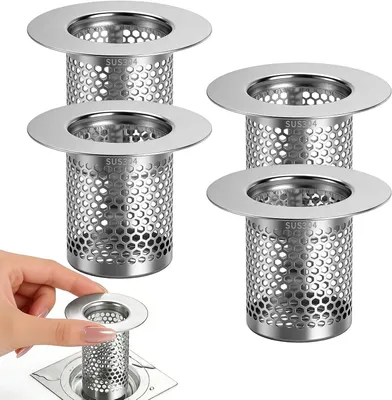 Immagine prodotto di Filtro per capelli - Griglia in acciaio inossidabile per vasca da bagno - Filtro per capelli per doccia e cucina (misura grande)