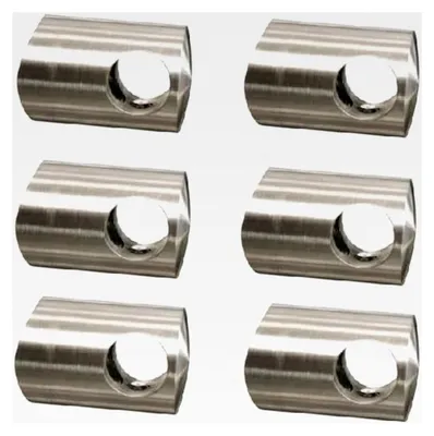 Produktbild von 6 x Querstabhalter aus Edelstahl Ø 12 mm für Rundrohr Ø 42,4 mm V2A
