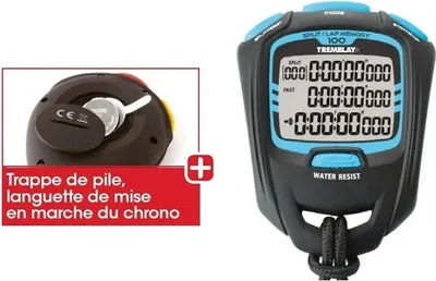 Produktbild von Tremblay 100 Memories Stoppuhr Schwarz Schwarz One Size