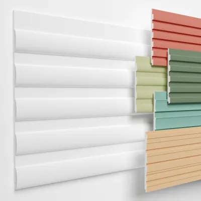 Produktbild von HEXIMO Lamellenwand (Musterstück) aus XPS - Lamellen Wandpaneele Lamellenverkleidung Akustikpaneele weiß (15cm, HLM-3-02 weiß) Wandverkleidung DIY