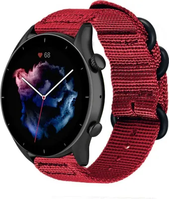 Produktbild von Strap-it Amazfit GTR 3 (Pro) Nylon-Schnallenarmband (Rot)