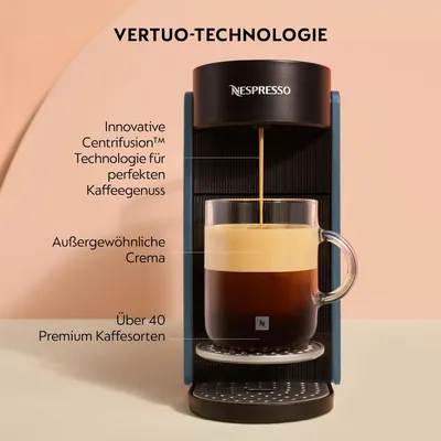 Produktbild von Nespresso Krups VERTUO Up Ocean Blue XN9404 inkl. 3 Kaffeesorten, Farbe:Ocean Blue
