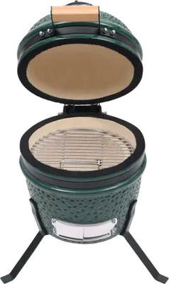Image de vidaXL Gril Kamado 2 en 1 Fumoir céramique 56 cm Vert