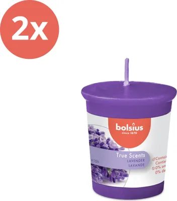 Produktbild von Bolsius – True Scents – Votivkerze rund – 53/45 – Lavendel - Vorteilspack - 2 Stücke