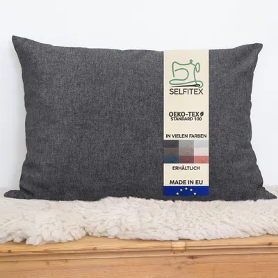 Produktbild von Selfitex Dekokissen XXL 60x80 inkl. Füllkissen, kuschelweiches Lesekissen, Rückenkissen, Sofakissen, für Couch, Bett (Farbe: Anthrazit)