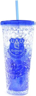 Produktbild von Everton FC - Hrnček na mrazenie so slamkou, Crest, 600 ml BS3799 (jedna veľkosť) (modrý)