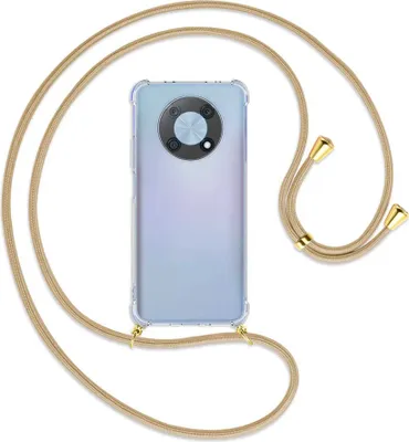 Produktbild von Handykette Backcover-Schutzhülle mit Band (Metall goldfarben) für Huawei nova Y90 4G (6.7'') - caramel