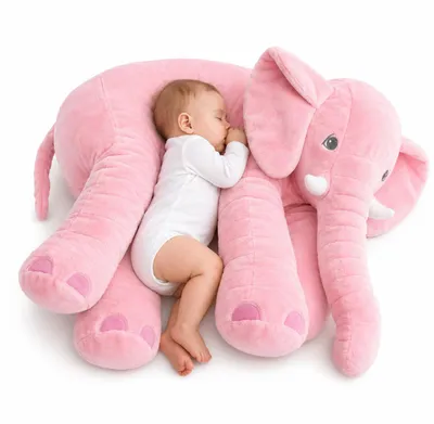 Zdjęcie produktu dla Gustaw Duży Słoń (różowy, 85 cm) - pluszowa przytulanka, pluszowy słoń - słoń XXL, miękki i milutki pluszak, pluszowa zabawka dla dzieci, niemowląt.