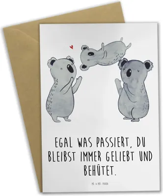 Produktbild von Mr. & Mrs. Panda Glückwunschkarte Trennung von den Eltern - Weiß - Geschenk, weihnachtskarten, geliebt und behütet, einladungskarten, osterkarten, Zuversicht, Liebe, Mut